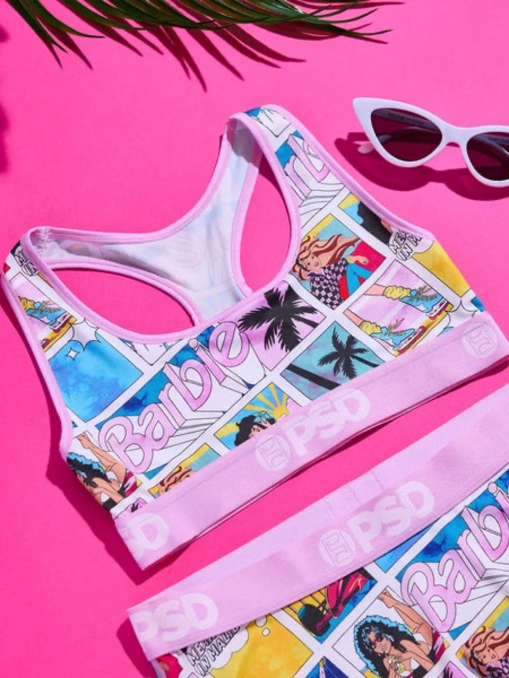 PSD Pink Multicolor Barbie Comic Print Sports Bra